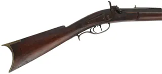 Antique Halfstock Rifle,
.40 caliber, 29-3/4" barrel, 
percussion, walnut, brass
